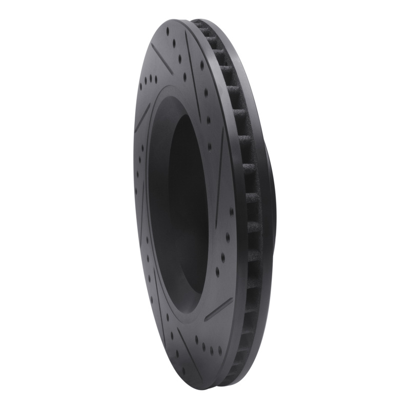 Jeep Liberty Brake Rotor (1) - Front Left - R1 Concepts - Drilled & Slotted - Black - `11-`12